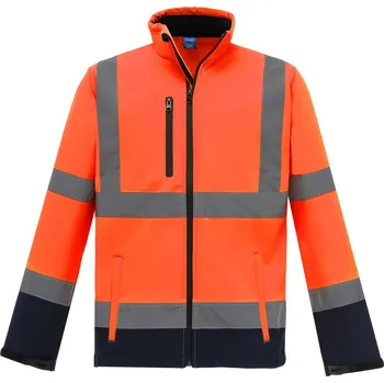 pracovní bunda Yoko Bunda HVK09 Hi-Vis, softshellová COT79VK09zw401-hi vis oran S Oranžová fluorescent/navy
