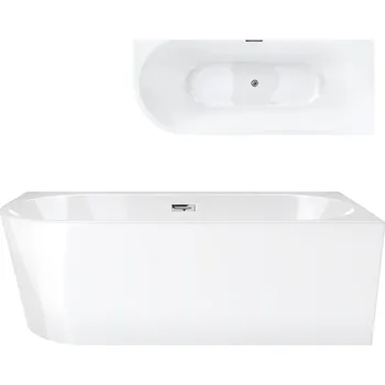 Vana VANA ASYMETRICKÁ ROHOVÁ PRAVÁ K PŘISTAVĚNÍ KE STĚNĚ ATLANTIS 160X75 + SIFON A VÝPUST