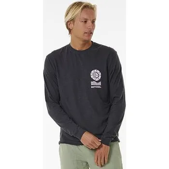 Pánské tričko Tričko Rip Curl SWC LINES L/S TEE Washed Black velikost XL