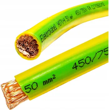 elektrický kabel Vodič lanko LGY 1 x 50 mm² 50mm² žlutozelený 450V ž/z