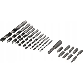 Vrták FASTER TOOLS vrtáky do dřeva s bity 21 Ks.