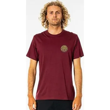 Pánské tričko Tričko Rip Curl WETSUIT ICON TEE Maroon velikost XXL