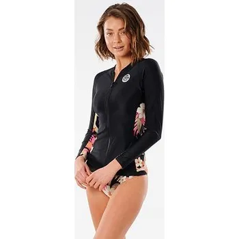 Dámské tričko Lykra Rip Curl NORTH SHORE ZIP THRU LS Black velikost 6