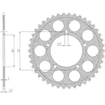 Řetězová sada pro motocykl duralová rozeta pro sekundární řetězy typu 520, SUNSTAR (42 zubů) APRILIA Pegaso 650 Strada 2005-2010