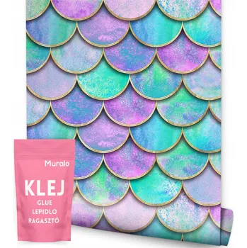 Fototapeta Tapeta pro teenagery DUHOVÉ Akvarelové Šupiny Mořská panna