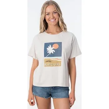 Pánské tričko Tričko Rip Curl SUNSETTERS TEE Stone velikost M