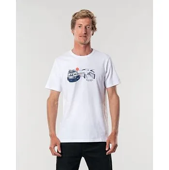 Pánské tričko Tričko Rip Curl KLAXON S/S TEE White velikost M