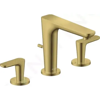 Vodovodní baterie Axor Citterio C Umyvadlová baterie s výpustí, 3-otvorová instalace, EcoSmart, leštěný vzhled zlata, 49061990