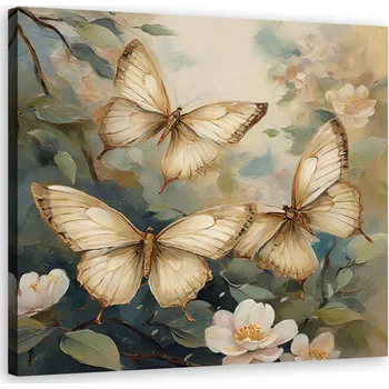Obraz Obraz na plátně, Motýl Květiny Větve 60x60