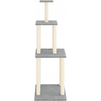 Škrabadlo pro kočky, se sisalovými sloupky, světle šedé, 149 cm