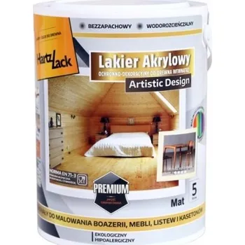 Lak na dřevo HartzLack Akrylový lak na dřevo do interiéru Bezbarvý Matný 5L