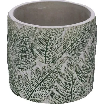 Květináč Květináč KAPRADINA, cement, zelená/zlatá, 17x17x16cm (DOPRODEJ) (balení)|Ego Dekor