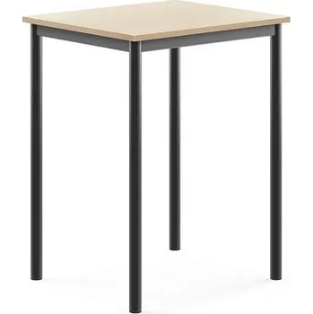 Jídelní stůl Stůl BORÅS, 700x600x900 mm, antracitově šedé nohy, HPL deska, bříza