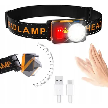 Čelovka ČELOVKA LED USB ČELOVÁ SVÍTILNA NA HLAVU VÝKONNÁ 500 LM VODĚODOLNÁ 6 REŽIMŮ