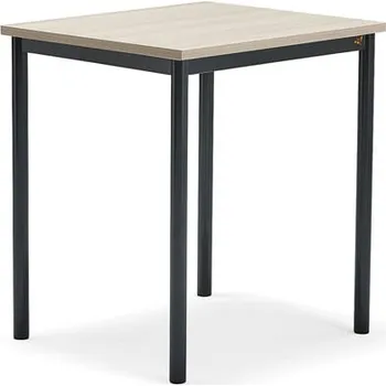 Jídelní stůl Stůl SONITUS PLUS, 700x600x760 mm, antracitově šedé nohy, HPL deska tlumící hluk, jasan