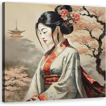 Obraz Obraz na plátně, Japonská gejša krajina 40x40