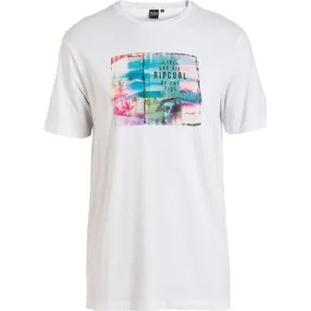 Pánská móda Tričko Rip Curl LIVE AND DIE BY THE TIDE TEE Optical White velikost XL