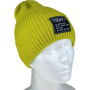 Čepice Dámská zimní čepice do špičky s nášivkou zelená (Čepice zimní dámská)