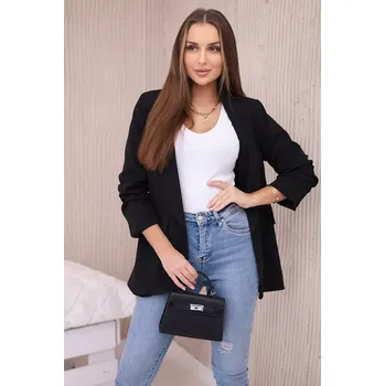 Dámské sako Kesi Włoski Sako s klopami elegantní černé Kesi Włoski černá 3238283