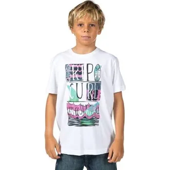 Pánské oblečení Tričko Rip Curl LETS GO SURFING SS TEE Optical White velikost 14
