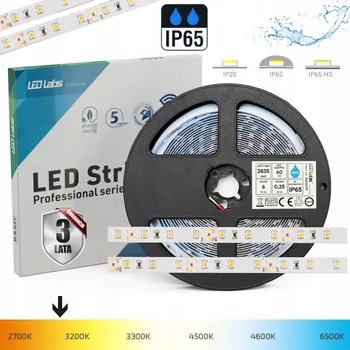 LED páska VODĚODOLNÁ LED PÁSKA IP65 6W/m TEPLÁ BÍLÁ 3000K