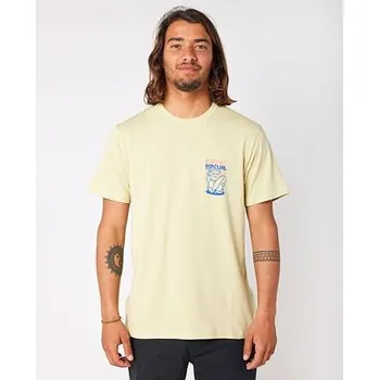 Pánské oblečení Tričko Rip Curl DESTI ANIMALS TEE Vintage Yellow velikost S
