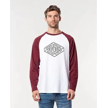 Pánské tričko Tričko Rip Curl RETRO DIAMOND L/S TEE White velikost XXL