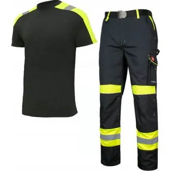 Pracovní obuv PRACOVNÍ KALHOTY S REFLEXNÍMI PRVKY, ODOLNÉ, PRACOVNÍ ODĚV BOZP + TRIČKO V SADĚ, VELIKOST 56