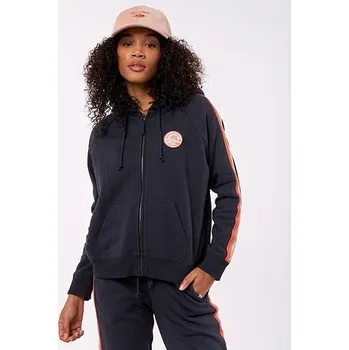 Dámská mikina Mikina Rip Curl FULL ZIP STRIPED RIB Washed Black velikost S