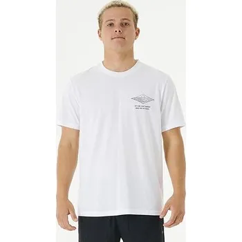 Pánská móda Tričko Rip Curl VAPORCOOL LINE UP TEE White/Blue velikost XL