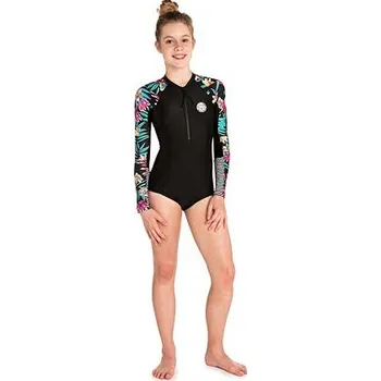 Dámské tričko Lykra Rip Curl GIRL LS UV SURFSUIT Black/Pink velikost 8