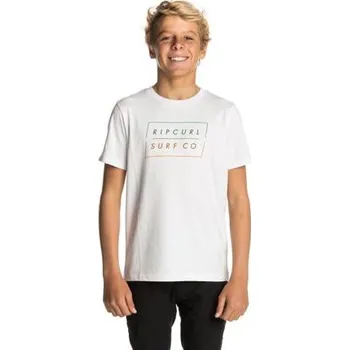 Pánské tričko Tričko Rip Curl UNDERTOW LOGO GRADIAN SS TEE Optical White velikost 12