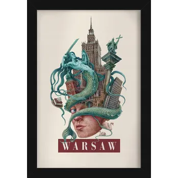 Obraz Nástěnný obraz v rámu Retro styl Varšava Siréna PKiN Sloup Zikmunda 20x30 cm