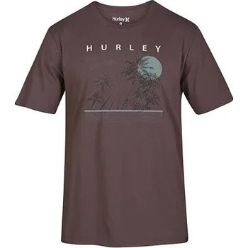 Pánské tričko Tričko Hurley BENZO PEBBLE S/S TEE Plum Eclipse velikost XXL