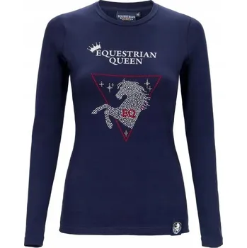 Dámské tričko s dlouhým rukávem EQUESTRIAN QUEEN Jessica2 tmavě modré L