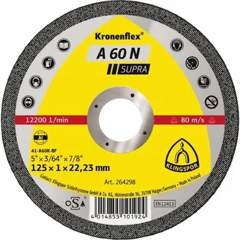 Řezný kotouč Řezací kotouč Klingspor 264298 125 x 22,2 mm