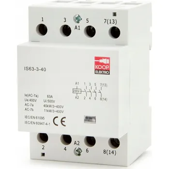 Stykač Stykač KOOP Elektro IS63-3-40 SZYNA TH35 3 FAZ 4NO 40kW