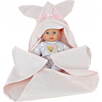 Doplněk pro panenku OSUŠKA PONČO PRO PANENKY S KAPUCÍ VAFEL BAVLNA 50X50 DEKA