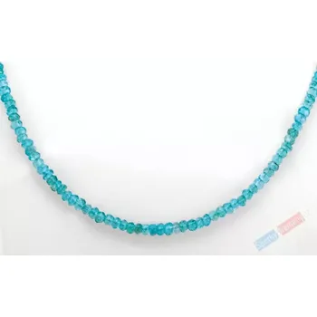 Náhrdelník Náhrdelník z apatitu QAA, broušené čočky cca 2 mm, stříbro Ag 925/1000, nádherná barva (AP9681B)