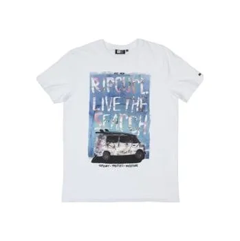 Pánské tričko Tričko Rip Curl BRASH SURF CAR TEE Optical White velikost S