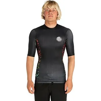 Lykra Rip Curl TEAM AGGRO S/SL UV TEE Black/Grey velikost M