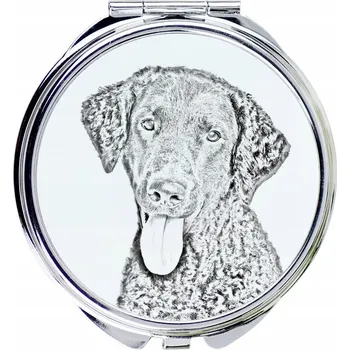 Kosmetické zrcátko Curly Coated Retriever - kapesní zrcátko s motivem psa, personalizované zrcátko