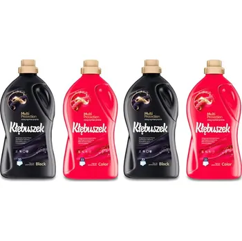 Prací gel Prací prostředek Kłębuszek Sada na barevné a černé prádlo 4x 1,82 l