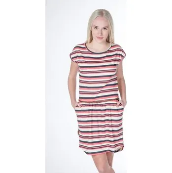 Dámské šaty šaty Alife and Kickin THEA Coral Creme Stripes velikost XS