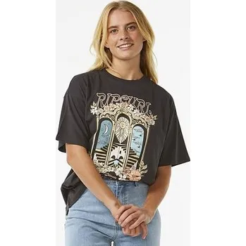 Pánské tričko Tričko Rip Curl TROPICAL TOUR HERTIAGE TEE Washed Black velikost L