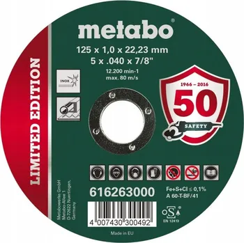 Řezný kotouč Řezný kotouč na kov 125/22,23x1,0 mm INOX Metabo Novorapid 616263000