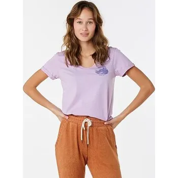 Pánské tričko Tričko Rip Curl RE-ENTRY V NECK TEE Lilac velikost L