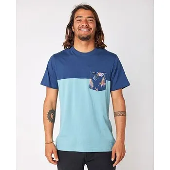 Pánské oblečení Tričko Rip Curl INDA POCKET TEE Dusty Blue velikost XXL