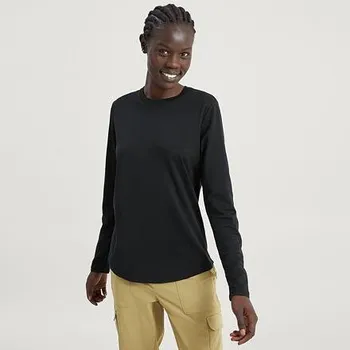 Tričko Kathmandu WMNS 100% MERINO L/S CREW TOP 902-Black velikost 10