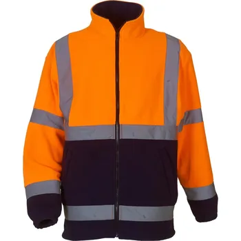 pracovní bunda Yoko Bunda HVK08 Hi-Vis, fleecová, výstražná COT79VK08zw413-hi vis oran 3XL Oranžová fluorescent/navy